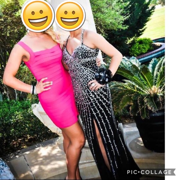 Dresses & Skirts - Black/silver beaded prom dress.